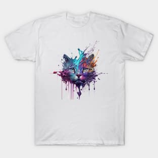 Cat Splash Art: Playful Fantasy Portrait #3 T-Shirt